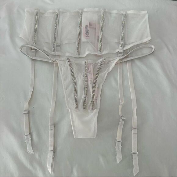 Victoria’s Secret Sheer Shine Waist-Cinching Garter Belt
And Thong Set - Picture 6 of 9